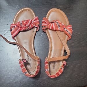 Mossimo Supply Co. Red and Brown Striped Sandals